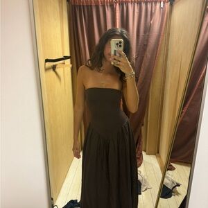 RESA Chocolate Strapless Dress